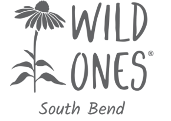 South Bend Wild Ones logo, gray with a coneflower